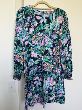 GUC Lilly Pulitzer Diann Long Sleeve Dress-High Tide Navy She's Got Sol